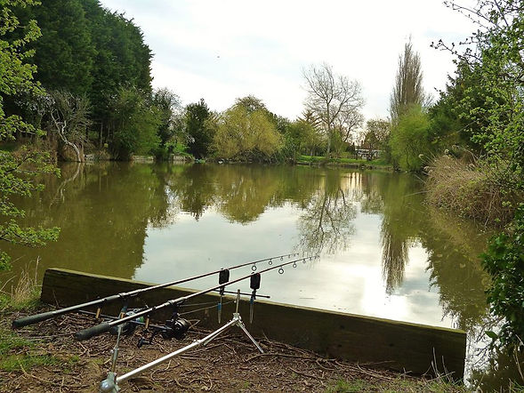 Two fishing rods setup to fish in our lake